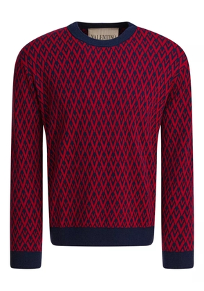 Valentino Garavani chevron-pattern wool sweater - Blue