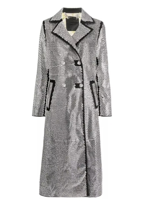 Philipp Plein crystal-embellished long coat - Black