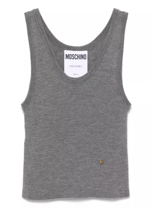 Moschino logo-lettering tank top - Grey