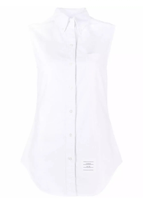 Thom Browne sleeveless pointed collar shirt - White