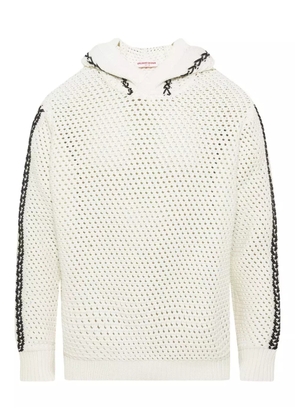 Orlebar Brown Kirk stitch-detail open-knit hoodie - White