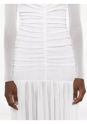 Atu Body Couture long-sleeve gathered maxi dress - White