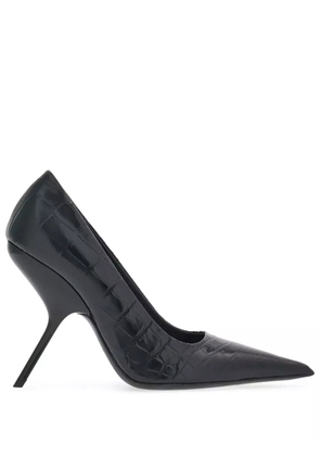 Ferragamo Eva 105mm crocodile-embossed pumps - Black