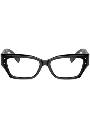 Dolce & Gabbana Eyewear logo-engraved rectangle-frame glasses - Black