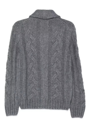 Barba cable-knit shawl-collar cardigan - Blue