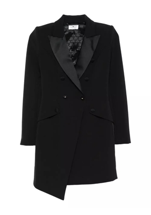 Elisabetta Franchi satin-lapel double-breasted mini dress - Black