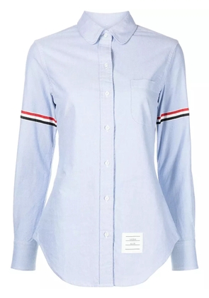 Thom Browne grosgrain armband long-sleeve Oxford shirt - Blue