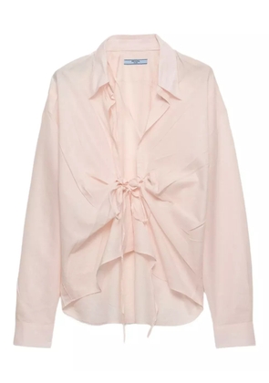 Prada lace-up cotton shirt - Pink