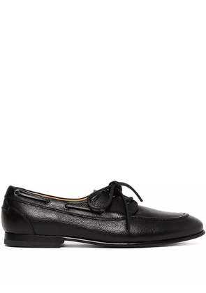 Scarosso Ginevro leather lace-up boat shoes - Black