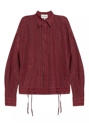 MUNTHE Loasta striped drawstring shirt - Red