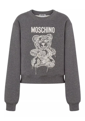 Moschino embroidered teddy-bear sweatshirt - Grey