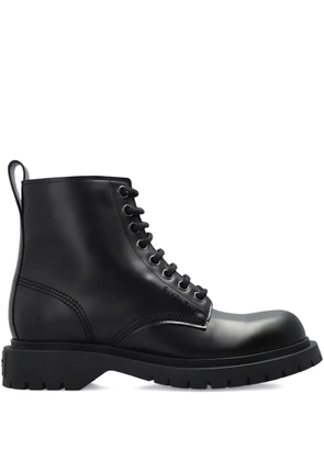 Givenchy lace-up leather biker boots - Black