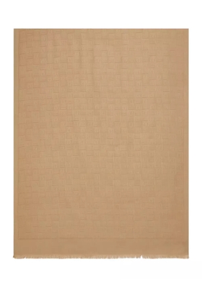 Ferragamo jacquard fringed scarf - Neutrals