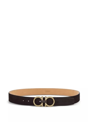 Ferragamo Gancini-buckle calfskin belt - Brown