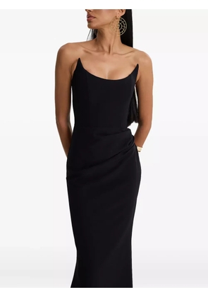 MOOS STUDIO strapless corseted gown maxi dress - Black