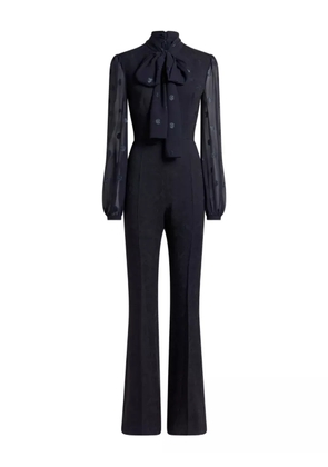 ETRO jacquard bow jumpsuit - Blue