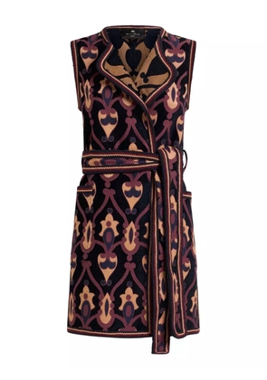 ETRO jacquard-pattern belted mini dress - Blue