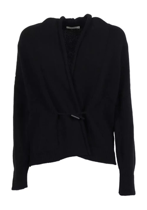 Kangra belted wool cashmere cardigan - Black