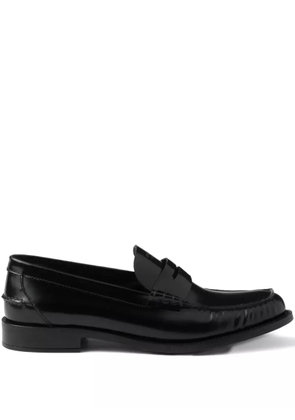 Prada 20mm brushed-leather band loafers - Black