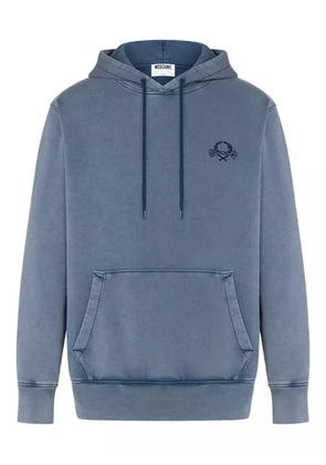 Moschino logo-embroidered hoodie - Blue