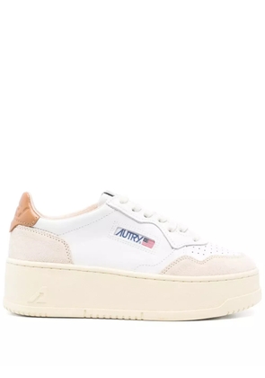 Autry leather suede panel trainers - White