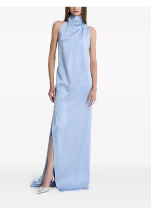 MOOS STUDIO Blue Allure high-neck side-split maxi dress