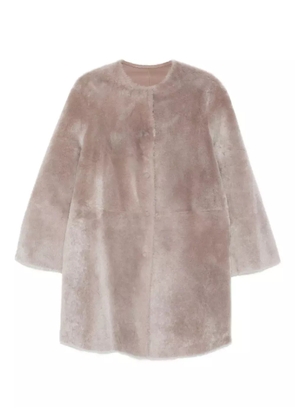 Manzoni 24 shearling leather coat - Neutrals