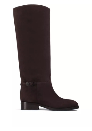Le Silla Charlotte suede buckle-detail boots - Brown
