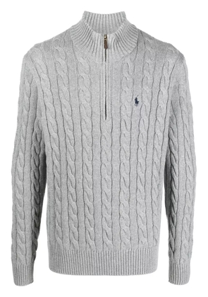 Polo Ralph Lauren cable-knit half-zip jumper - Grey