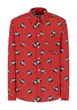 Marni Wolves-print shirt - Orange