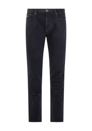 Emporio Armani five-pocket logo-plaque jeans - Blue
