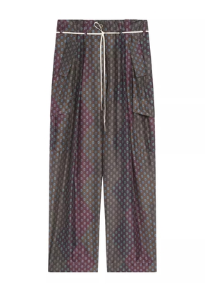 DRIES VAN NOTEN silk cargo trousers - Brown