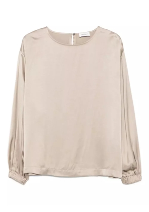 Ottod'Ame elastic-cuff satin blouse - Neutrals