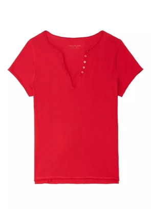 Zadig&Voltaire button-detail short-sleeve T-shirt - Red