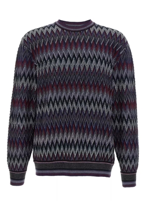 Missoni zigzag-pattern crew-neck sweater - Blue