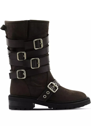 Paul Warmer buckle-strap biker boots - Brown