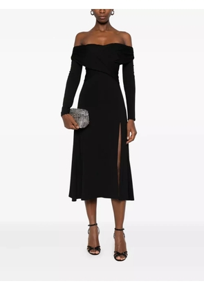 ROSERRY Tuscany off-shoulder wrap midi dress - Black