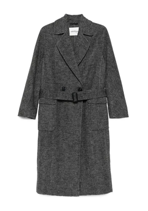 Ottod'Ame herringbone-pattern belted coat - Black