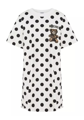 Moschino polka-dot teddy mini day dress - White