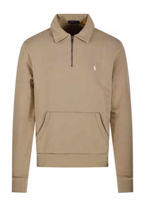 Ralph Lauren Collection half-zip kangaroo-pocket polo shirt - Neutrals