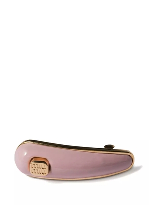 Miu Miu logo-detail leather hair clip - Pink