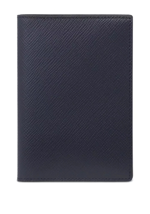 Smythson Panama leathert passport cover - Blue