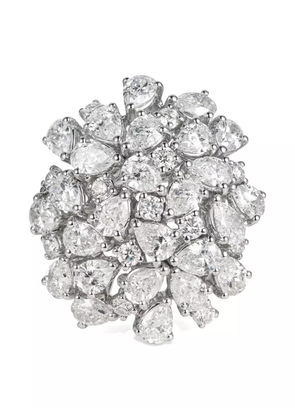 Rewind Vintage Affairs platinum Cocktail Cluster Dome diamond ring - Silver