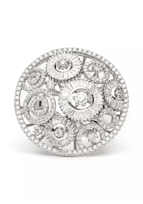 Rewind Vintage Affairs 18K white gold Round Ornate diamond ring - Silver
