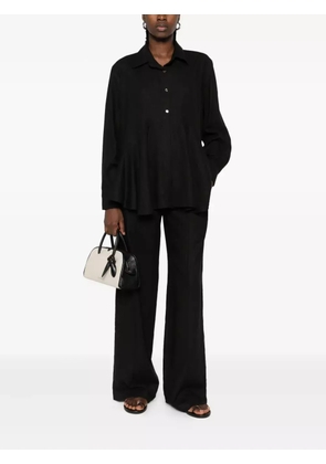 HAMZA Skipper linen flared trousers - Black