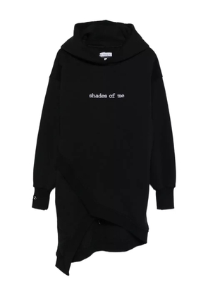 HAMZA asymmetric-hem hoodie - Black