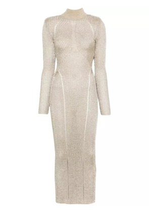 Self-Portrait lurex knitted maxi dress - Gold