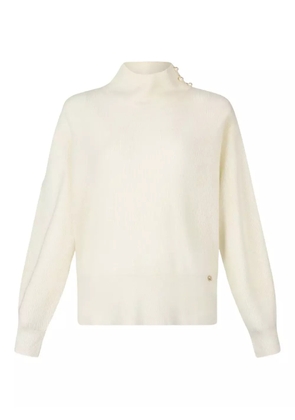 LIU JO pearl-embellished puff-sleeve sweater - Neutrals