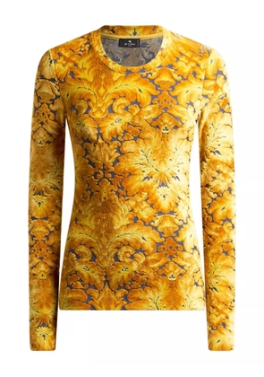 ETRO chenille jacquard long-sleeve t-shirt - Yellow