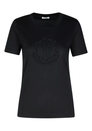 Moncler crystal-logo cotton T-shirt - Black